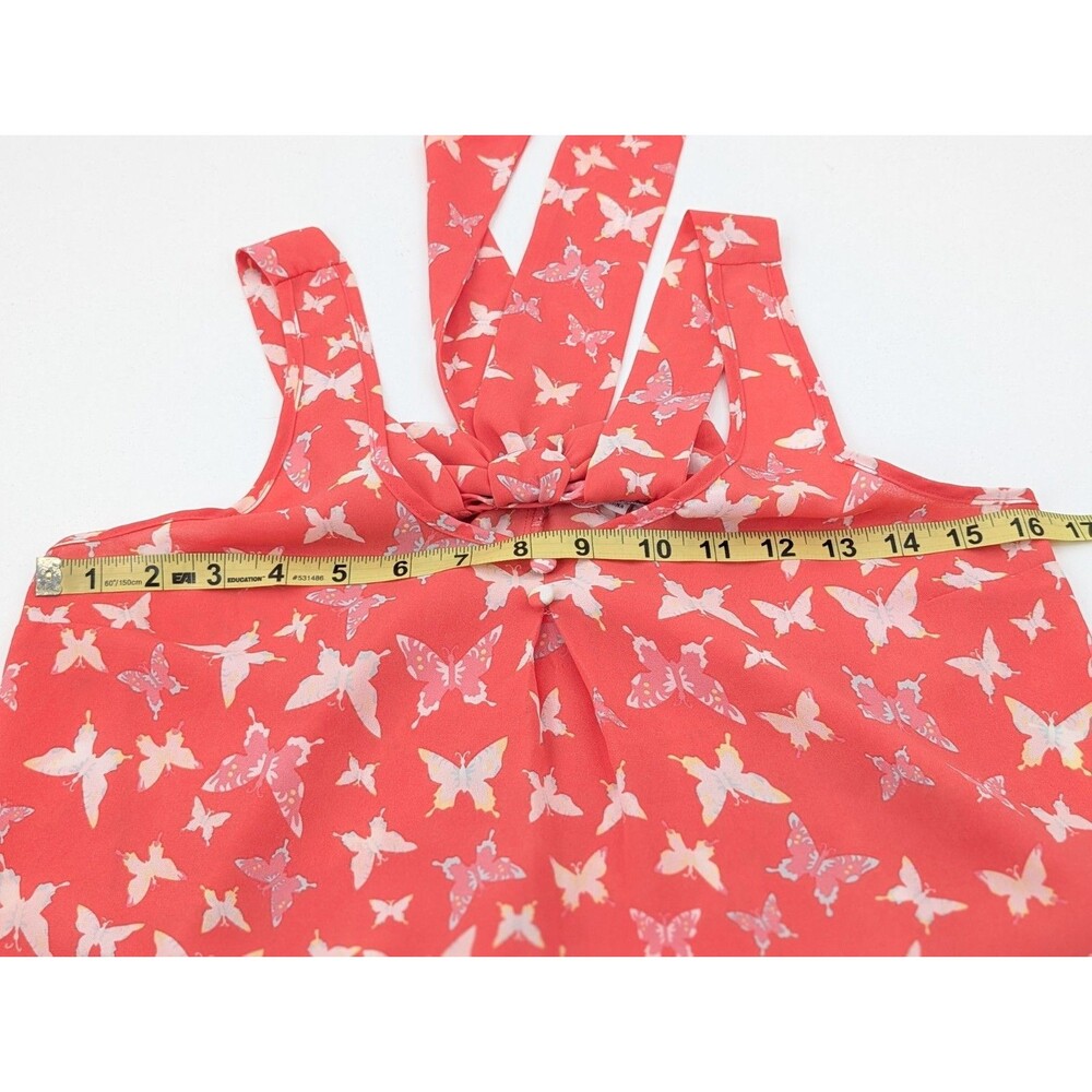 Candie’s Pink Coral Butterfly Bow Back Y2K 90s Tank Top Blouse Size Medium - Picture 6 of 11